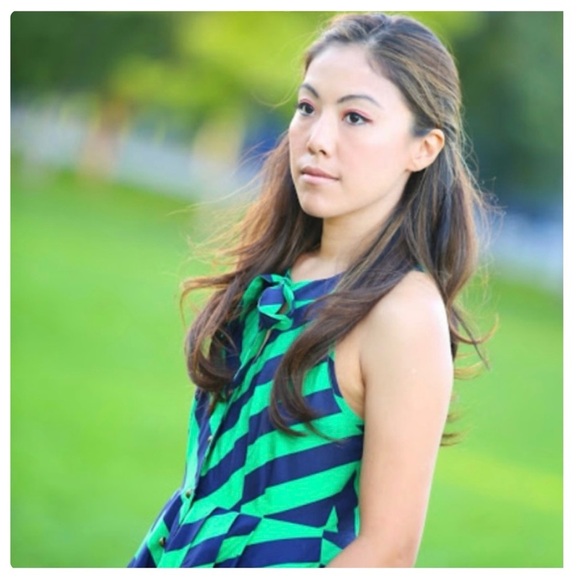 Girls From Savoy Anthropologie | Retro Fit & Flare Emerald Ripple Midi Dress | 6 - Picture 3 of 13